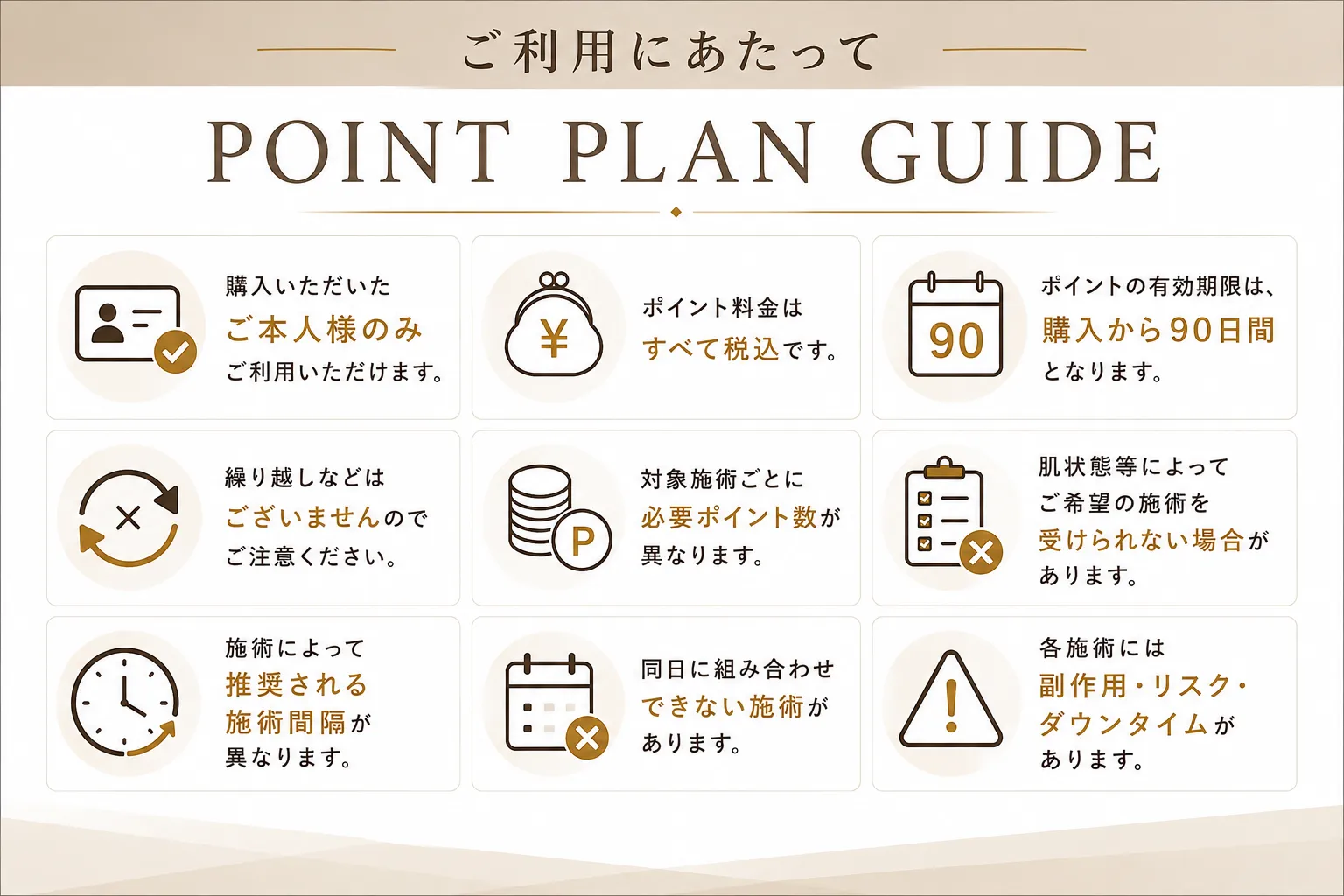 ご利用にあたっての注意事項